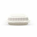 Empress Earth Hinged Container Mineral Filled PP 9 in. x 9 in. x 3 in. Natural 3-Compartment, 25PK EPPHL-93